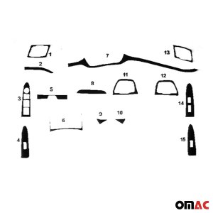 Kia Sportage Dashboard Kit - Omac - 15 Pcs. - Aluminum - '11-'16